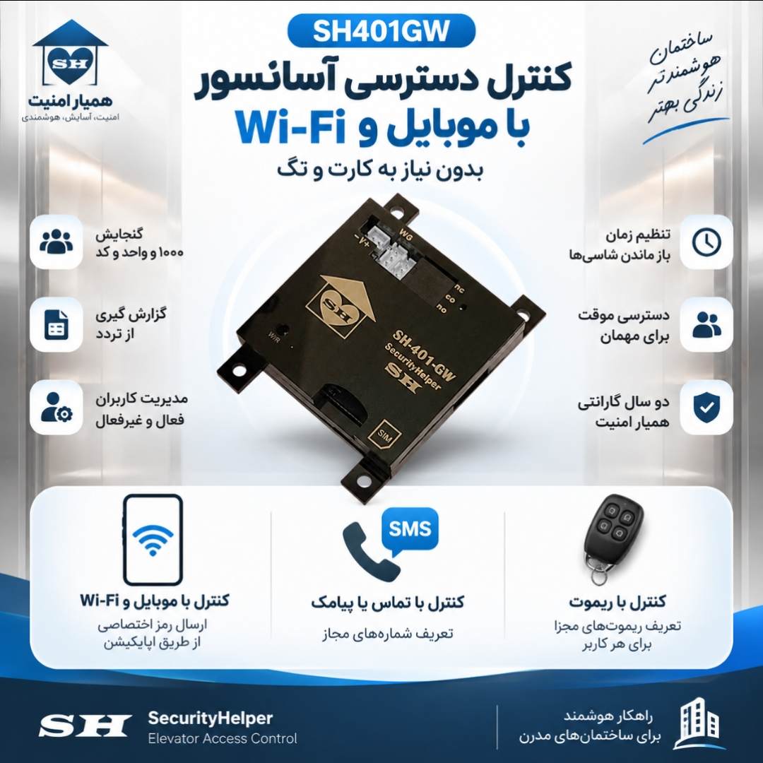 کنترل آسانسور با موبایل ( SH401GW )