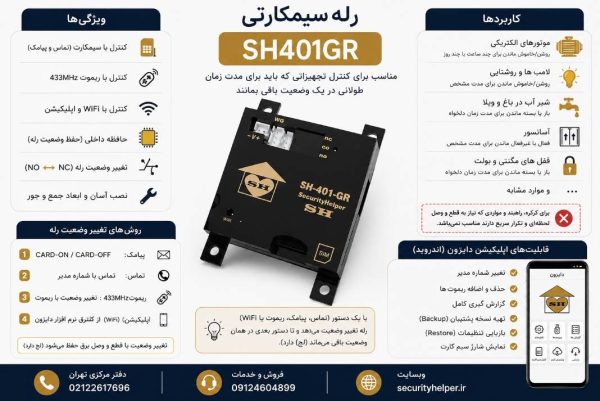 رله سیمکارتی on/off ( ریموتی و سیمکارتی) sh401gr